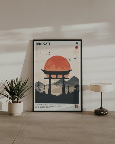 Zdjęcie oferty: Ogromny plakat A1 “Torii Gate” – Brama Świątyni o Zachodzie Słońca