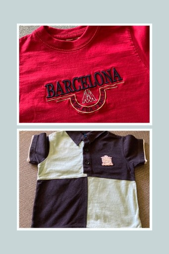 Zdjęcie oferty: 2x t-shirt dziecięcy(Barcelona i kwadraty), r. 92 