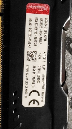 Zdjęcie oferty: Fury pamięć RAM 2*8GB 2400Mhz