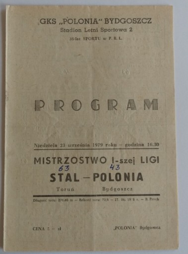 Zdjęcie oferty: DMP 1979 Polonia Stał Toruń żużel speedway 