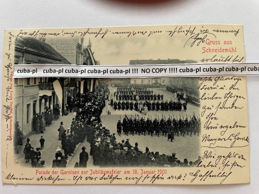Zdjęcie oferty: Piła Schneidemuhl Parade der Garnison 1901r