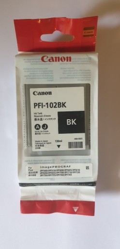 Zdjęcie oferty: Tusz Canon PFI-102BK czarny 130ml.oryginał 2023.09