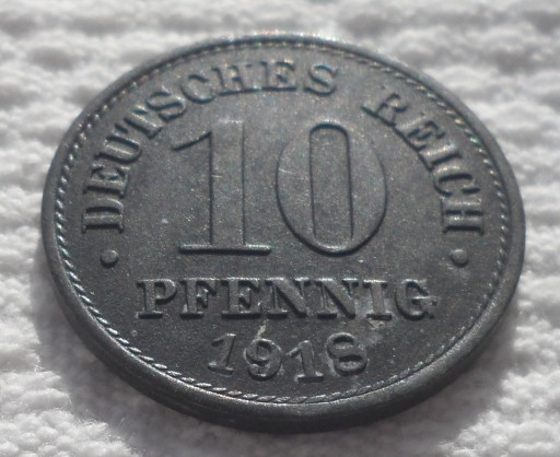 Zdjęcie oferty: Niemcy Wilhelm II 10 fenigów pfennig 1918 Cynk