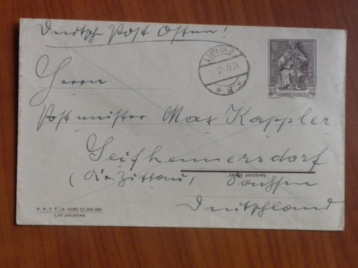 Zdjęcie oferty: Aneksja 1939r list z polską frankaturą!!