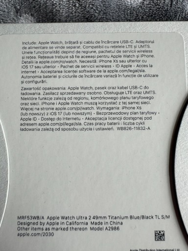 Zdjęcie oferty: Apple Watch ULTRA 2 GPS+CELLULAR 49MM