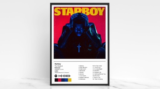 Zdjęcie oferty: Plakat muzyczny The Weeknd Starboy A4