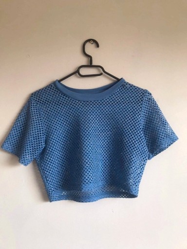 Zdjęcie oferty: TopShop crop top niebieski w dziurki 38/M