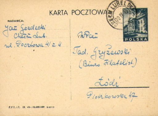 Zdjęcie oferty: 1946 - Chełm Lubelski - Cp 95 