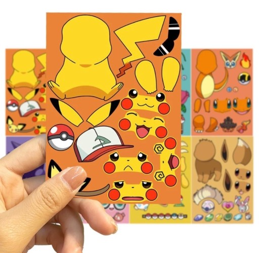 Zdjęcie oferty: Pokemon Naklejki kreatywne Stwórz Pokemona 8 sztuk