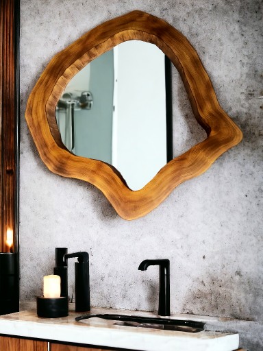 Zdjęcie oferty: nowoczesne lustro do łazienki drewniane