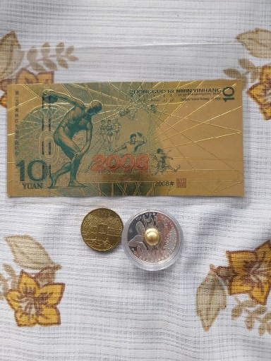 Zdjęcie oferty: Monety 2 szt i Banknot pekin