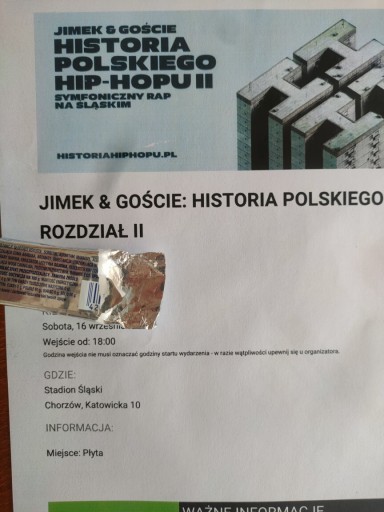 Zdjęcie oferty: 2 Bilety Jimek & Goście Historia HipHopu_plyta