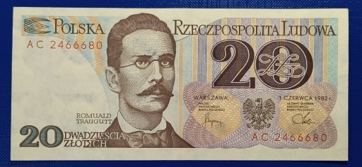 Zdjęcie oferty: Banknot, 20 złotych ,1982 seria AC