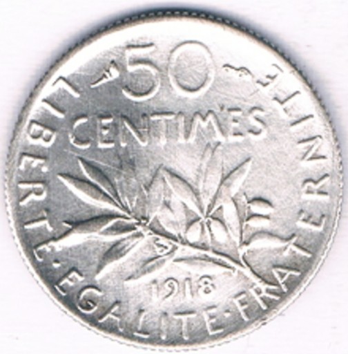 Zdjęcie oferty: FRANCJA 50 cent 1918