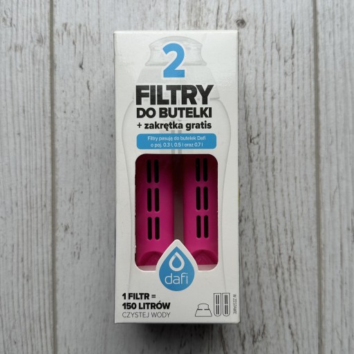 Zdjęcie oferty: Dwa różowe filtry do butelki DAFI + zakrętka