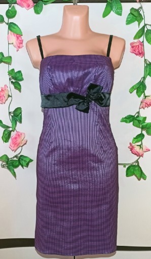 Zdjęcie oferty: Wyjściowa fioletowa Sukienka w kratkę Ant'all (38)