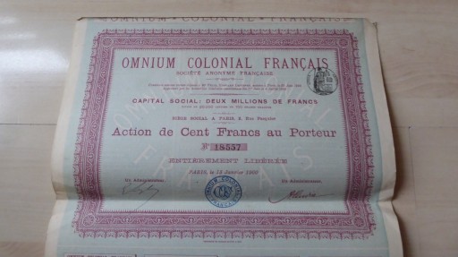 Zdjęcie oferty: Omnium Colonial Francais 1900'
