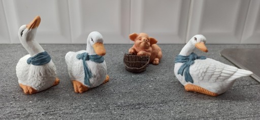 Zdjęcie oferty: Gąski ceramiczne i świnka z masy dekoracyjne 