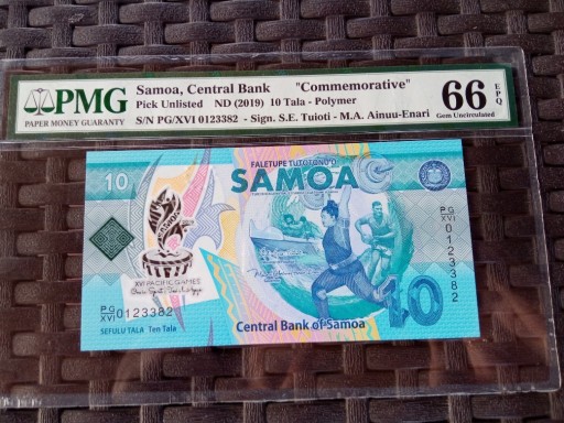 Zdjęcie oferty: Samoa 10 tala PMG 66 EPQ 