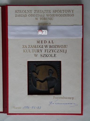 Zdjęcie oferty: Medal ZW Szkolnego Związku Sportowego w Toruniu.