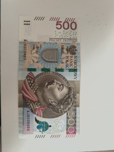 Zdjęcie oferty: Banknot 500 zł seria 666 szatański banknot