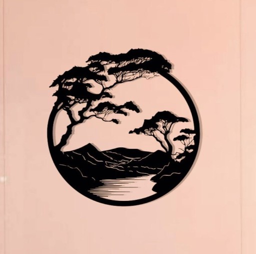 Zdjęcie oferty: Drzewa i Góry, Japoński styl. Obraz z drewna