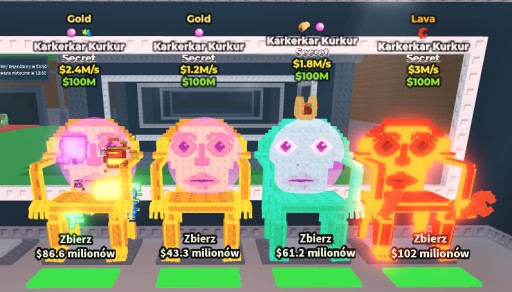 Zdjęcie oferty: 4 STEAL A BRAINROT KARKERKAR KUR KUR MUTATIONS 1.2M/S-3M/S