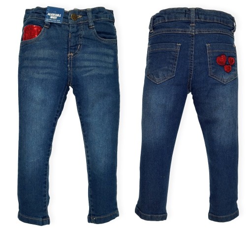 Zdjęcie oferty: Spodnie jeansowe z cekinami nowe r. 86/92