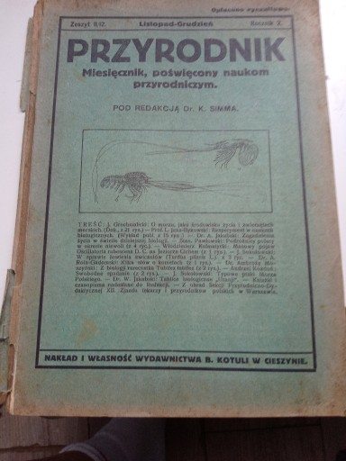 Zdjęcie oferty: PRZYRODNIK LISTOPAD GRUDZIEŃ 1925
