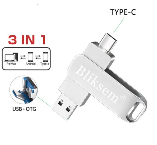 Zdjęcie oferty: Pendrive 3w1 64GB USB 2.0/USB-C/microUSB OTG