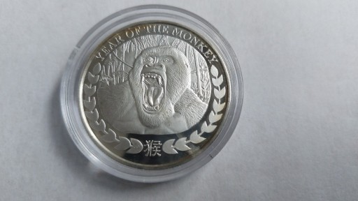 Zdjęcie oferty: Srebrna moneta Rok Małpy 1oz. 2016 .Somalia