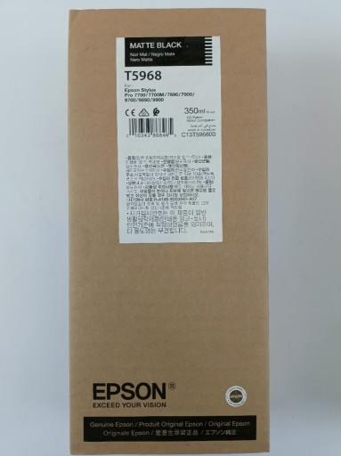 Zdjęcie oferty: Oryginalny tusz Epson T5968 Matte Black 350ml