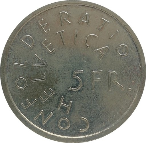 Zdjęcie oferty: Szwajcaria 5 francs 1975, KM#53