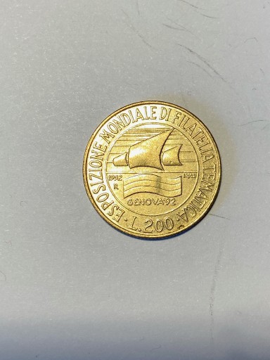 Zdjęcie oferty: moneta Włochy 200 lirów 1992 rok