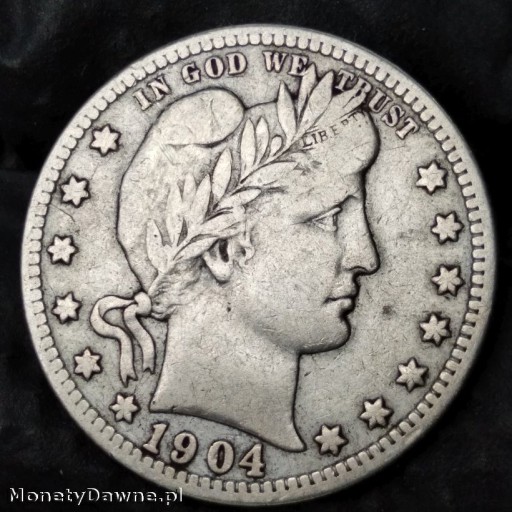 Zdjęcie oferty: 25 centów 1904 (Barber QUARTER), USA