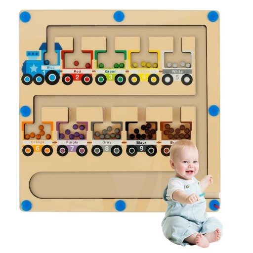Zdjęcie oferty: Drewniany Labirynt Uczy Liczenia Montessori Pociąg