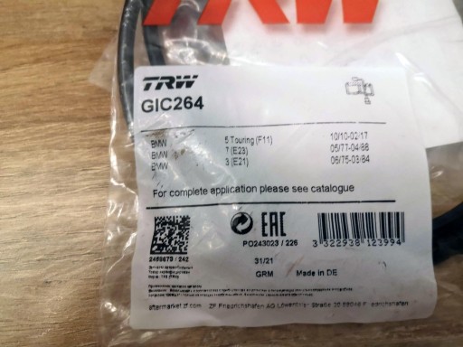 Zdjęcie oferty: Czujnik zużycia klocków ham. BMW E21 F10 F13 F06