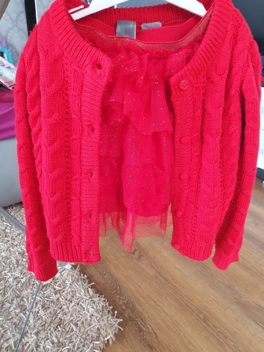 Zdjęcie oferty: Sweterek I sukienka w kolorze czerwonym rozm 104