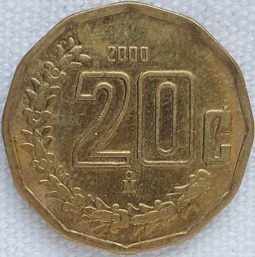 Zdjęcie oferty: Meksyk 20 centavos 2000, KM#548