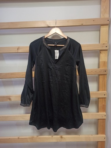 Zdjęcie oferty: 38 40 tunika koraliki sukienka H&M czarna letnia