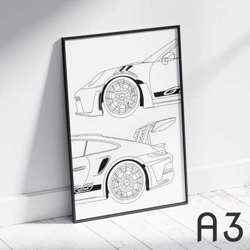 Zdjęcie oferty: Porsche 911 GT3 RS (wzór 2) | plakat A3 + rama