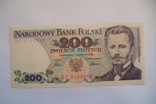 Zdjęcie oferty: Polska Banknot PRL 200 zł.1986 r.seria DZ