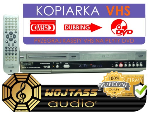 Zdjęcie oferty: Nagrywarka kopiarka VHS na DVD Philips DVDR630VR