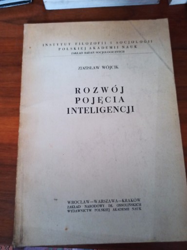 Zdjęcie oferty: Wójcik Z.: Rozwój pojęcia inteligencji 1962