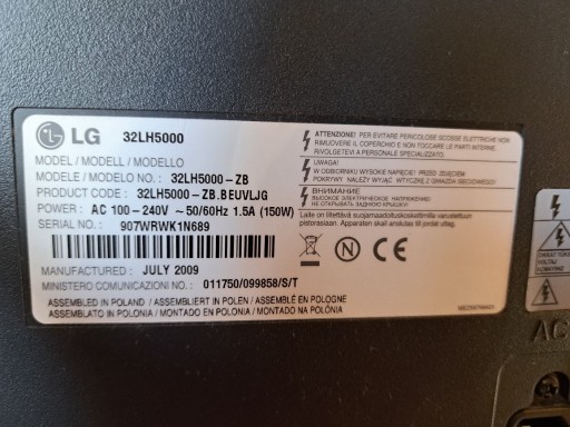 Zdjęcie oferty: Telewizor lg 32lh5000