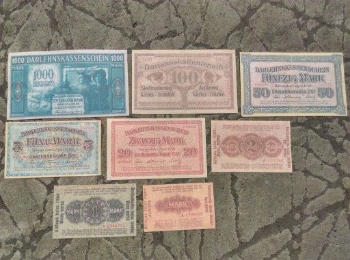 Zdjęcie oferty: zestaw 8 banknotów 1918 WSCHODNIA OKUPACJA  KOWNO