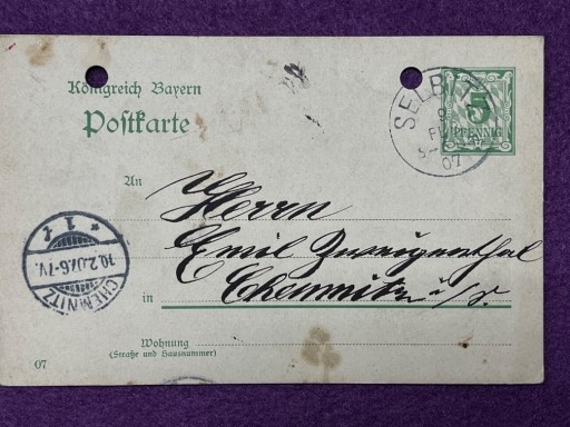 Zdjęcie oferty: 1 karta pocztowa  1907 r