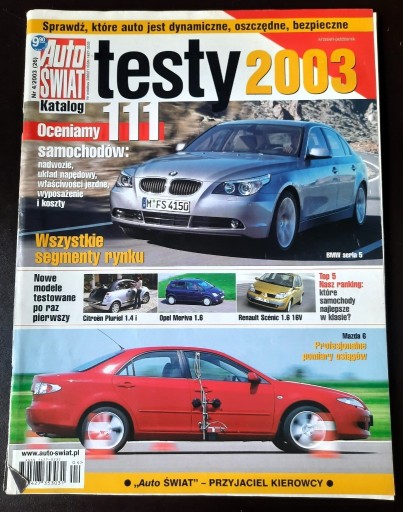 Zdjęcie oferty: Auto Świat Testy nr 4 / 2003r.