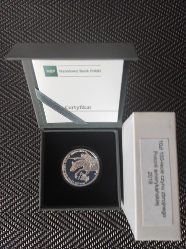 Zdjęcie oferty: 10 zł 100-lecie czynu zbrojnego Polonii amerykańskiej 2018 + folder