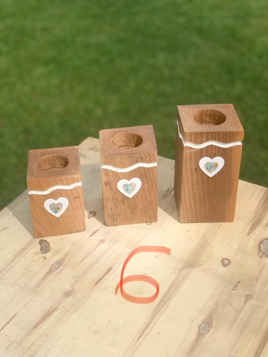 Zdjęcie oferty: Komplet 3 drewnianych świeczników